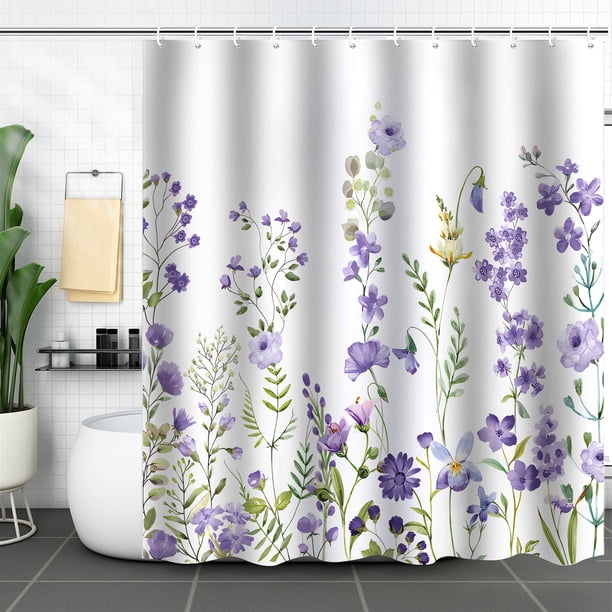 Cortina de baño, cortina de ducha de plantas verdes, impermeable y a prueba de moho, impresión digital 3D, partición de cortina de baño de bosque, no requiere perforación, 278, 120*180