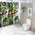 thumbnail image 7 of Orinice Fabric Shower Curtain,Tropical Jungle Animals Monkey Cartoon Forest Green Leaves Banana Tree Funny Polyester Designer Cloth, Print Decorative Bathroom Curtains Include Hooks Set 36x72, 7 of 7