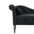 thumbnail image 6 of 60" Velvet Chaise Lounge Buttons Tufted Nailhead Trimmed Solid Wood Legs with 1 Pillow, Chaise Lounge for Office, Living Room, Studio, Apartment (Left Arm Design as Shown in the Picture), 6 of 6