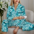thumbnail image 6 of Picia Shark Wearing Sunglasses Pattern Women’s Long-Sleeve Sleepwear Set - Soft 2-Piece Loungewear with Pockets, Comfy PJs for Relaxing Nights-Medium, 6 of 7