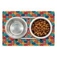 thumbnail image 1 of Geometric Pet Mat for Food and Water, Design of Hexagonal Pattern Colorful Composition with Octagons and Square Shapes, Non-Slip Rubber Mat for Dogs and Cats, 18" X 12", by Ambesonne, 1 of 1