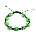 thumbnail image 2 of Green Skull Turquoise Stone Macrame Style Adjustable Bracelet - Good for Healing and Protection- 91072, 2 of 2