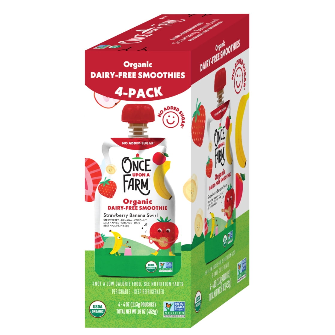 Once Upon a Farm Strawberry Banana Swirl Organic Dairy-Free Kids