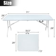 thumbnail image 2 of Small Folding Table, 6FT Portable Folding Plastic Dining Table with Carrying Handle, Indoor Outdoor Table for Picnic, Party, Camping, BBQ, Anti-Slip Foot and Easy Setup, JA1664, 2 of 6