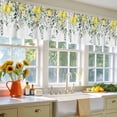 thumbnail image 4 of 2 Pack Rustic Floral Plant Valance for Window Green Eucalyptus Leaves Sage Lemon White Kitchen Valance Rod Pocket Short Curtain Topper Decorative Window Treatment for Living Room Bedroom 54"x18", 4 of 8