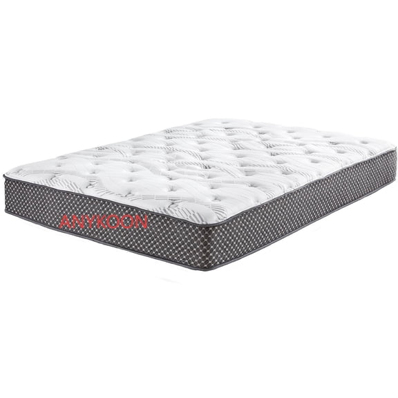 Anykoon 10" Quilted Hybrid King Mattress made in  USA, Wicking fabric cover and HD Gel Memory Foam CertiPur. Medium Firm