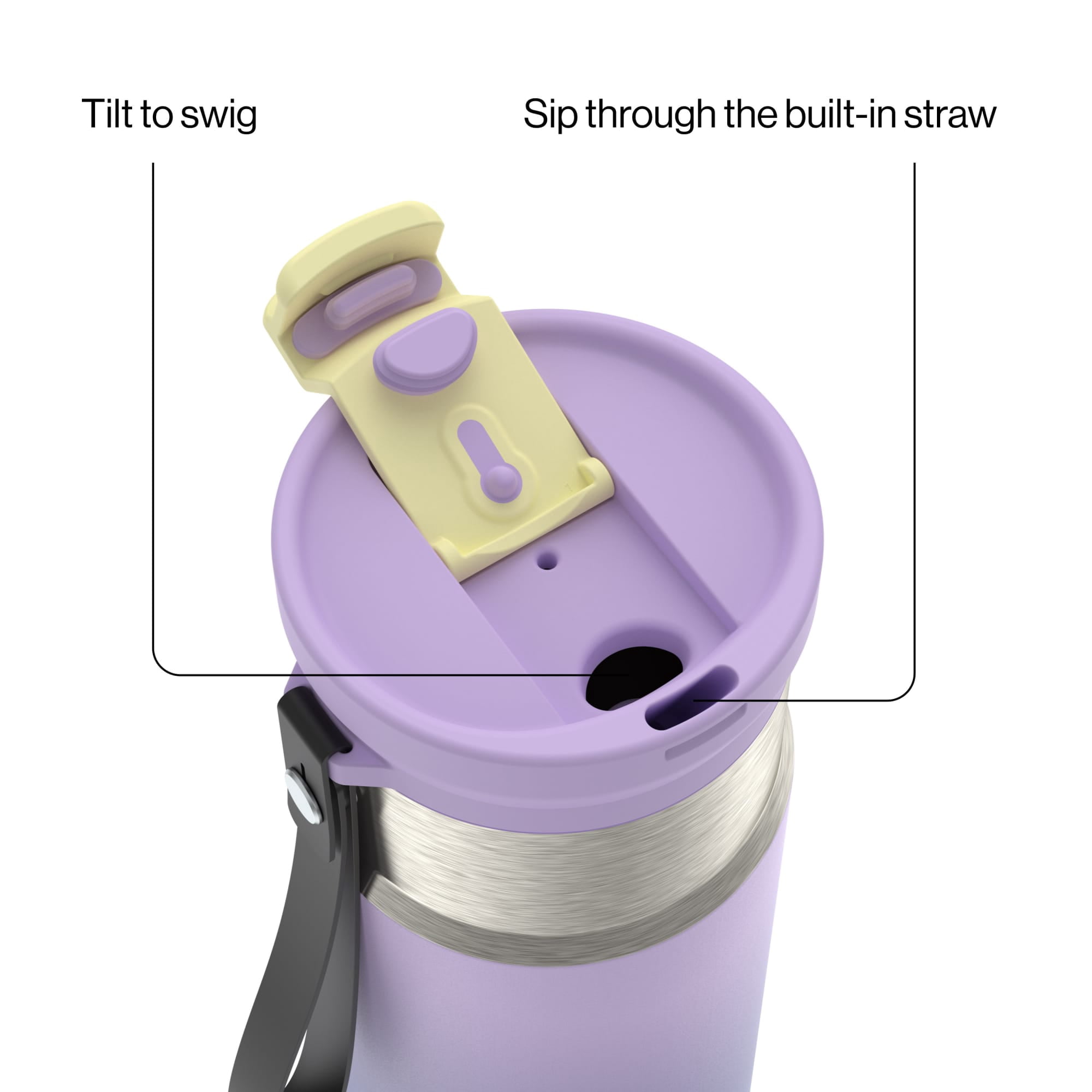 Contigo DualSip 16 oz Compact Leakproof Insulated Water Bottle with 2-Way Lid