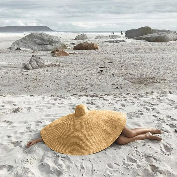 Mens Wide Brim UV Sun Protection Straw Hat Breathable Floppy Summer Beach  Hat