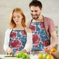 thumbnail image 4 of Women Men Adjustable Bib Apron with Pockets Pioneer Colorful Floral Cooking Kitchen Aprons, 4 of 7