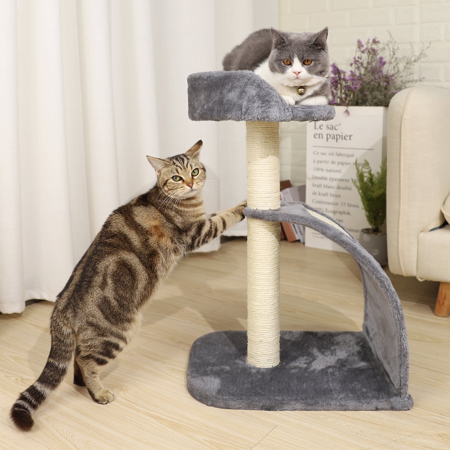 Kepooman Cat Tree, Cat Tower for Indoor Cats, Multi-Level Tall Cat Condo Furniture, Kitten Kitty Activity Center Cat Stand Climb House with Sisal-Covered Scratching Post and Pad, Grey Kepooman Cat Tree, Cat Tower for Indoor Cats, Multi-Level Tall Cat Condo Furniture, Kitten Kitty Activity Center Cat Stand Climb House with Sisal-Covered Scratching Post and Pad, Grey