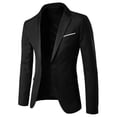 thumbnail image 2 of Timoontee Men's Blazer Daily Business Jacket Casual Long Sleeve Notched Collar Jacket Slim Fit Suit Jacket Solid Single Breasted Jacket Black XL, 2 of 3