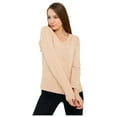 thumbnail image 6 of Wear Sierra Women’s Long Sleeve V-Neck T-Shirt, Sand Soft Pima Cotton, Medium, 6 of 9
