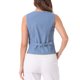 thumbnail image 3 of Chaleco sin mangas de botón y cuello en V para mujer Inspire Chic, color azul claro, talla S, 3 of 6