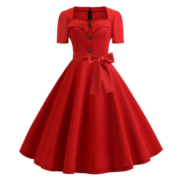 Finelylove Vintage Dress Semi Formal Junior Dresses A line Regular