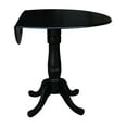 thumbnail image 6 of International Concepts 42" Round Solid Wood Black Dual Drop Leaf Pedestal Counter Height Table, 6 of 8
