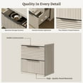 thumbnail image 5 of SICOTAS Fluted 2 Drawer Nightstands for Bedroom, Modern Wooden Bedside Tables with Drawers & Black Handles, Light Grey, 5 of 7
