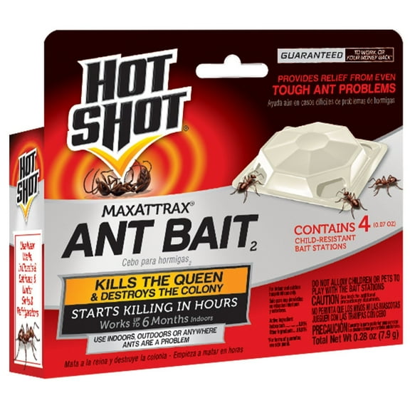 Hot Shot MaxAttrax Ant Bait - Child-Resistant Bait - 4 Count