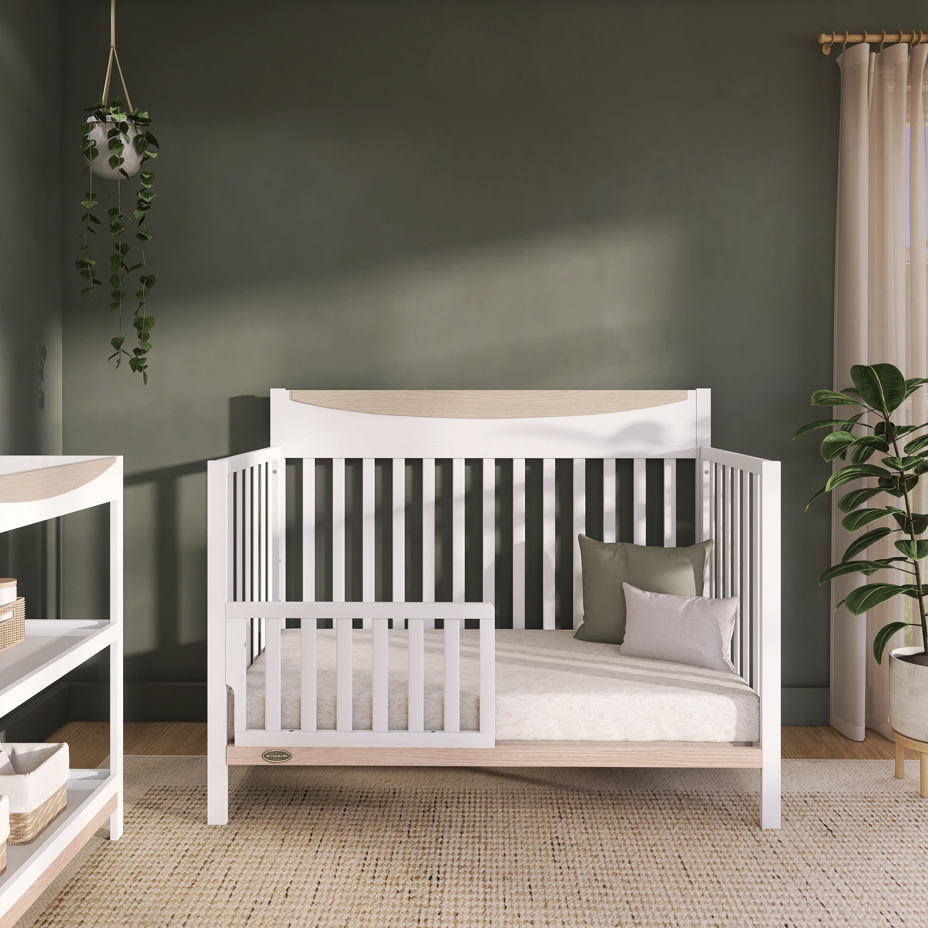 Nursery Bundle, Dream On Me Emerson 5 in 1 Convertible in White and Crib & Toddler Mattress Bundle