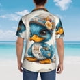 thumbnail image 3 of Lsque Cute Sunflower Blue Duck pattern Hawaiian Shirt for Men, Unisex Summer Beach Casual Short Sleeve Button Down Shirts-3X-Large, 3 of 9