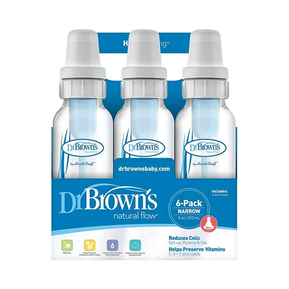 Dr. Brown's Natural Flow Anti-Colic Bottle - Blue - 8oz - 6pk - 0m 