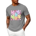 thumbnail image 2 of Mens T-shirts Short Sleeve Easter Graphic T Shirts Couples Funny Vacation Matching Soft Casual Unisex Tees Grey M, 2 of 6