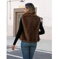 thumbnail image 5 of ieFashion Womens Faux Fur Vest Lapel Collar Sleeveless Open Front Cardigan Top Fuzzy Coats Jacket Fluffy Outwear with Pockets, 5 of 8