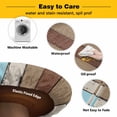 thumbnail image 3 of Elastic Fitted Round Tablecloth, Aqua Teal Waterproof Stretch Table Cover for 45"-54" Tables, Farmhouse Wood Grain Vintage Brown Striped Washable Outdoor Tablecloths for Patio, Picnic, Camping, 3 of 9