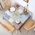 thumbnail image 2 of Pioneer Flower Floral Print Pattern Square Tablecloth,Waterproof Square Table Cover,Wipeable Spillproof Washable Table Cover for Home Kitchen Party Decor 60"x60"(152x152cm), 2 of 6