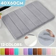 thumbnail image 2 of Super-Soft Microfibre Bath Mat Memory Foam Rug Bedroom Mats Absorbent Coral Velvet Shower Carpet With Anti-Slip Bottom Suitable For Toilet / Cloakroom / Laundry room / Balcony / Door Entrance Decor, 2 of 8