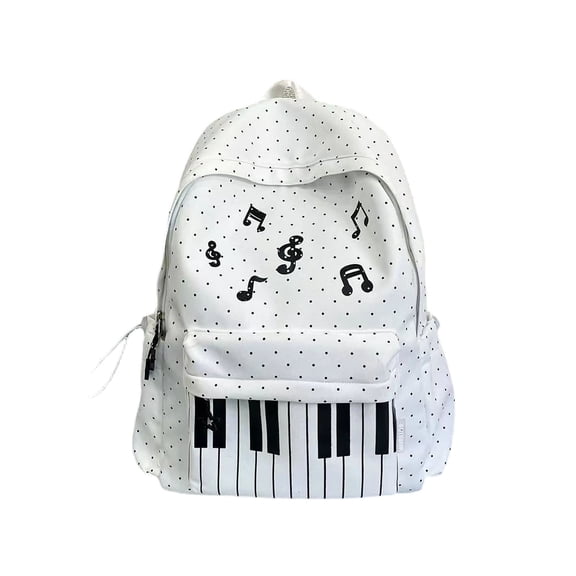 TGPMGRZ Piano Backpack Whimsical Twee Backpack Y2k Cute Bookbag Medium Daypack Cutecore Supplies #03 White, One Size