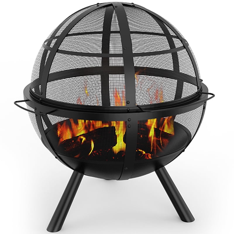 Elite Flame Globe Ball Backyard Garden Home Light Wood Fire Pit. Perfect for RV, Camping, and Outdoor Fireplace. All you need is