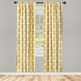 thumbnail image 2 of Ambesonne Fruits Curtains, Bicolored Exotic Pineapple, Pair of 28"x95", Coconut and Marigold, 2 of 3