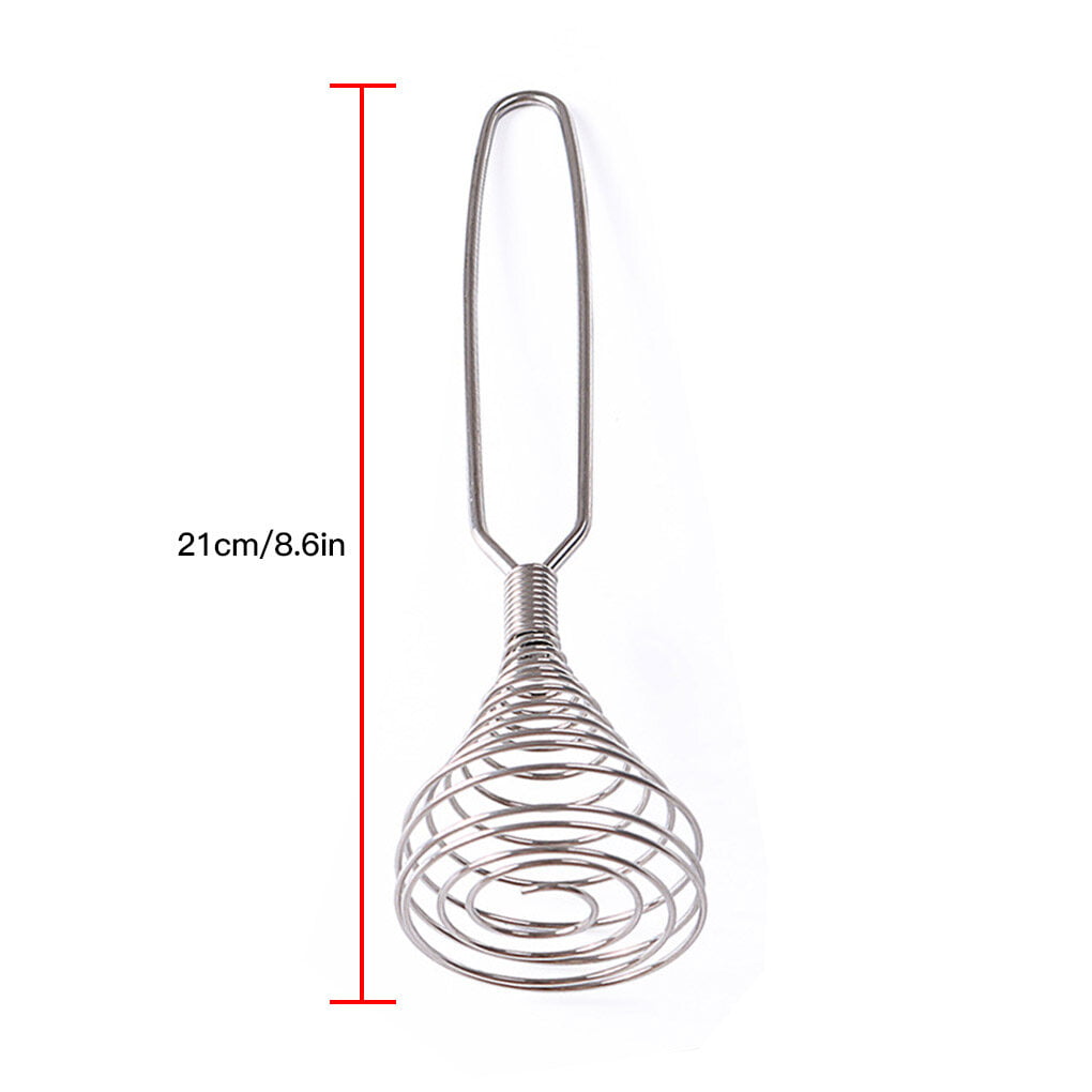 Stainless Steal Spring Egg Whisk Handheld Coil Egg Beater Elastic Spiral  Cooking Tool 