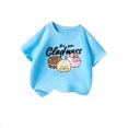 thumbnail image 4 of XEGLSBU T Shirts for Girls 12-14 Baggy Kid Girls Cute Print Graphic Round Neck Short Sleeve Tee Summer Casual T Shirt Blue Size 9-10 Years, 4 of 4
