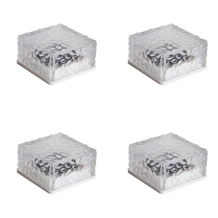 

Solar Brick Lights - Solar Ice Cube Lights Landscape LED Lights for Garden Pathway Decor (4-Pack)