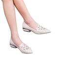 thumbnail image 3 of Seffadzy Women's Flat Shoes Soft Sole Cutout Breathable Lightweight Casual Flats Comfortable Slip White 38, 3 of 7