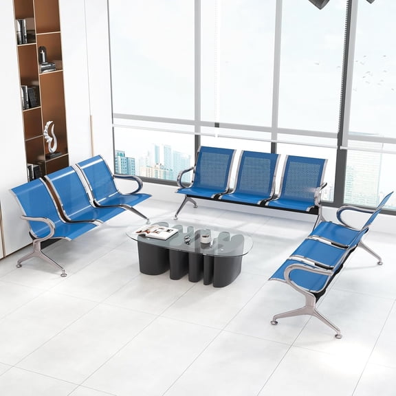 Kinbor Set of 3 Office Chair - 3-Seat Reception Guest Chairs Waiting Room Bench for Airport Hospital Bank Salon Barber Hall Room Conference