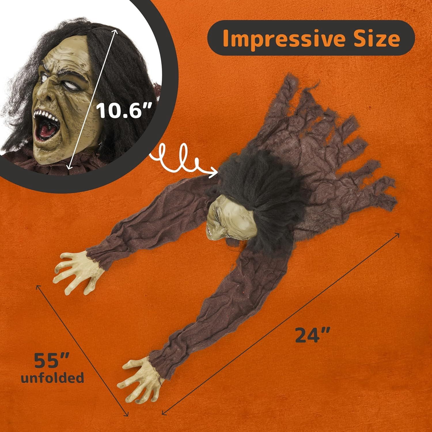 Crawling Zombie Halloween Decoration with Realistic Design for Haunted House Props