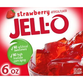 Jell-O Strawberry Gelatin Dessert Mix, 6 oz. Box