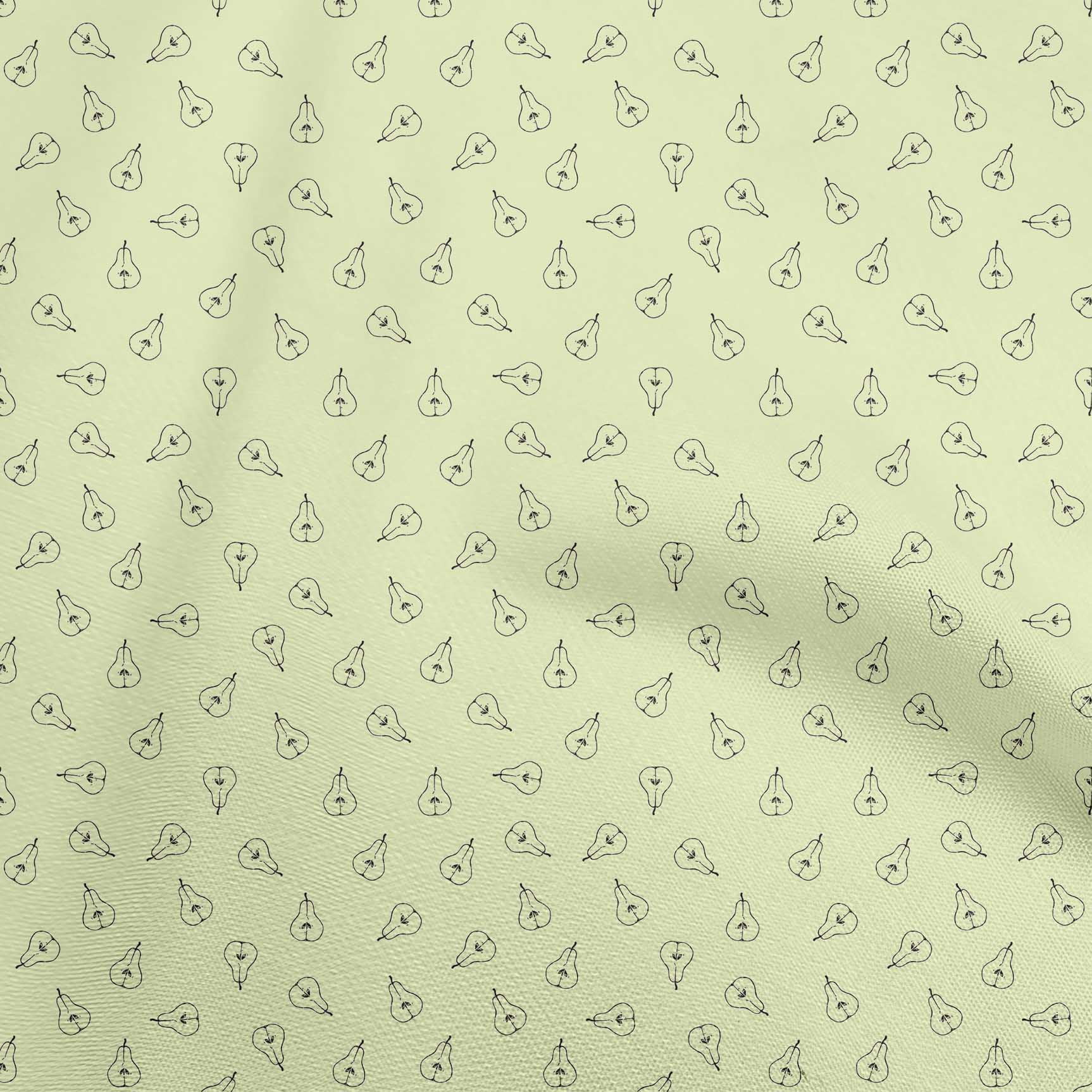 Pear Material oneOone Silk Tabby Light Yellow Fabric Pear Dress Material Fabric Print ...