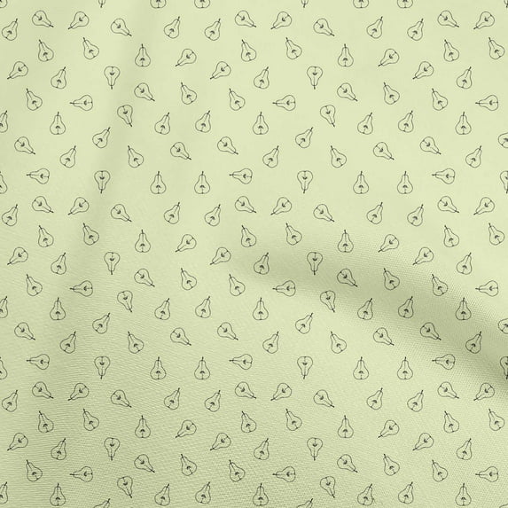 oneOone Georgette Viscose Light Yellow Fabric Pear Diy Clothing Quilting Fabric Print Fabric By Yard 42 Inch Wide