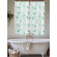 thumbnail image 4 of Green Flower Bathroom Window Curtain, Watercolor Floral Botanical Line Drawing Print Light Filtering Coffee Kitchen Curtains, Bedroom Living Room Curtains 2 Panel 84"x63", 4 of 6