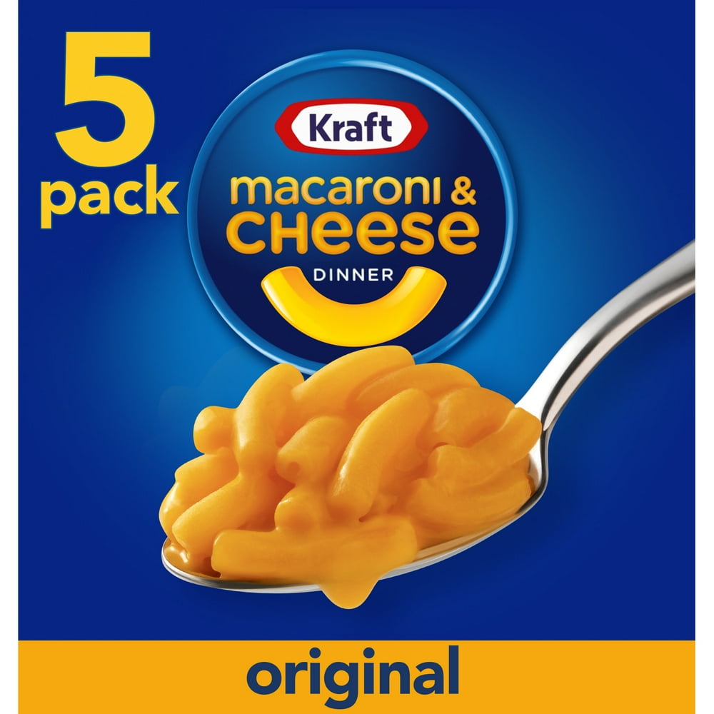 Kraft Original Macaroni & Cheese Dinner, 5 ct Pack, 7.25 oz Boxes