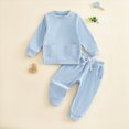 thumbnail image 2 of TOWED22 Toddler Baby Boy Clothing Sets Solid Color Long Sleeve Tops and Pants Kids 2pcs Outfits(Blazer,5-6 Y), 2 of 7
