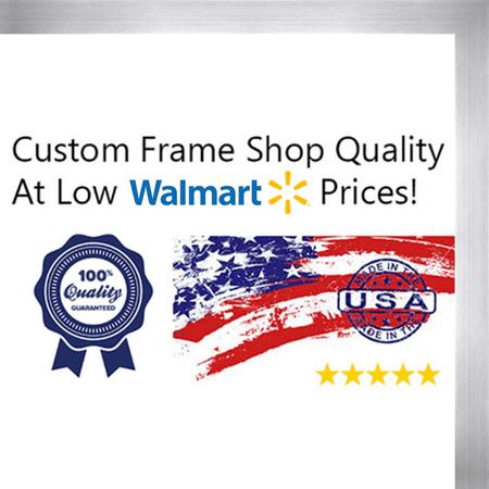 16x16 - 16 x 16 Stainless Steel Silver Solid Wood Frame with UV Framer's Acrylic & Foam Board Backing - Great For a