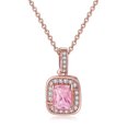 thumbnail image 1 of Up to 65% Off Multicolor Necklace Color Zircon Single Full Diamond, Adjuster For Crystal Necklace (Platinum Rectangle) Necklace Rings Earring Jewelry on Clearance, 1 of 1