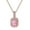 Pink, variant on Necklace for Women Multicolor Necklace Color Zircon Single Full Diamond, Adjuster for Crystal Necklace (Platinum Rectangle)