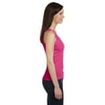 thumbnail image 2 of Bella + Canvas 2x1 Rib Tank (4000) Raspberry, 2XL, 2 of 3