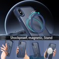 thumbnail image 3 of for iPhone Xs Case , iPhone X Case with Ring [Compatible with Magsafe], Full Body Protective Cover Slim Shockproof Kickstand Phone Case for Apple iPhone X/XS 5.8", Blue, 3 of 16