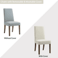 thumbnail image 3 of Modern Cover Removable Interchangeable Upholstered Dining Chairs with Solid wood legs, Dining Room Chairs Linen Tufted Cushion Back Elegant, Accent Chairs for Home Kitchen (Set of 2), 3 of 9